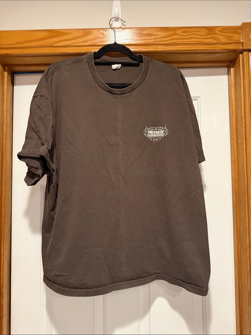 Delta Men's Brown Short Sleeve Crewneck Tee with Small Chest Logo